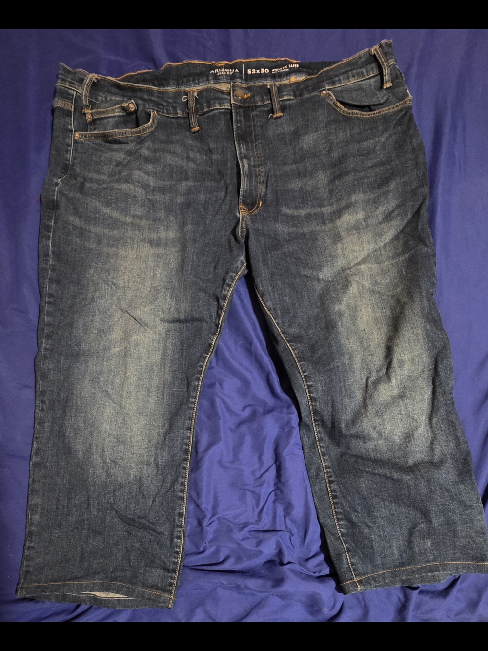 52 x 30 Arizona Jean Co. Big Men's Regular Dark Blue Denim Jeans Straight Fit
